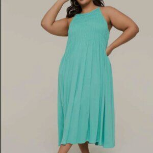 Lane Bryant Shirred-Bodice Maxi Sun Dress, size 26/28 Petite
